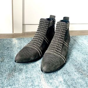 Anine Bing Charlie Boots in Charcoal Silver Studs NEW